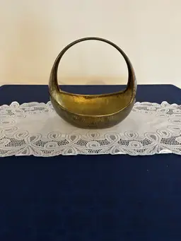 MCM Brutalist Hammered Brass Basket Rare Find!