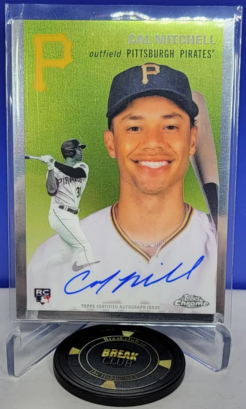 Cal Mitchell RC 2023 Topps Chrome Platinum Anniversary  No.CPA-CMI Rookie Auto 
Pittsburgh Pirates