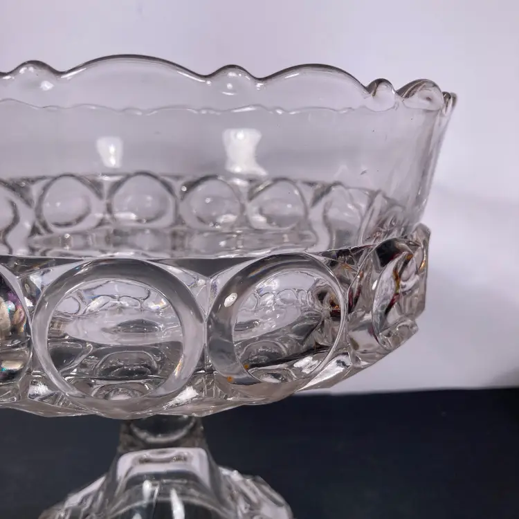 Antique Pedestal Compote Bowl, Early American Pattern Glass - 19th Century - EAPG