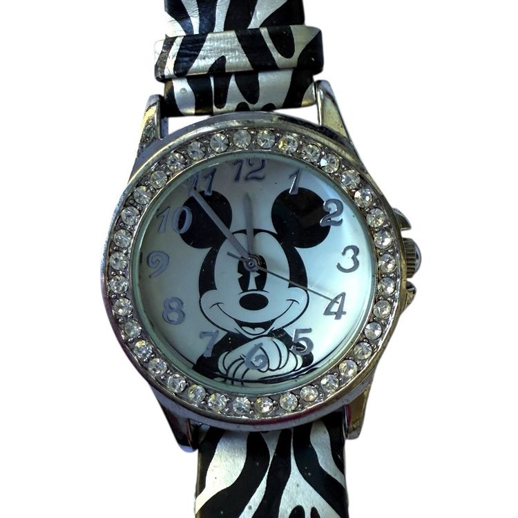 Disney Watch 13 Black Silver Mickey Mouse