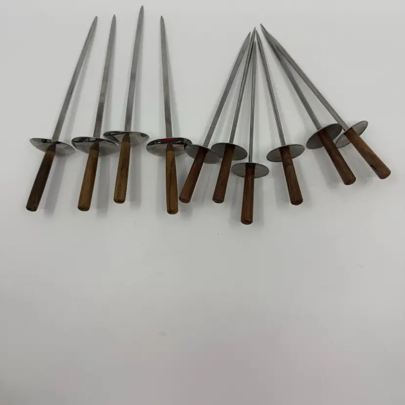 10 Vintage Cocktail Skewers Japan appetizer Stainless Miniature Swords MCM