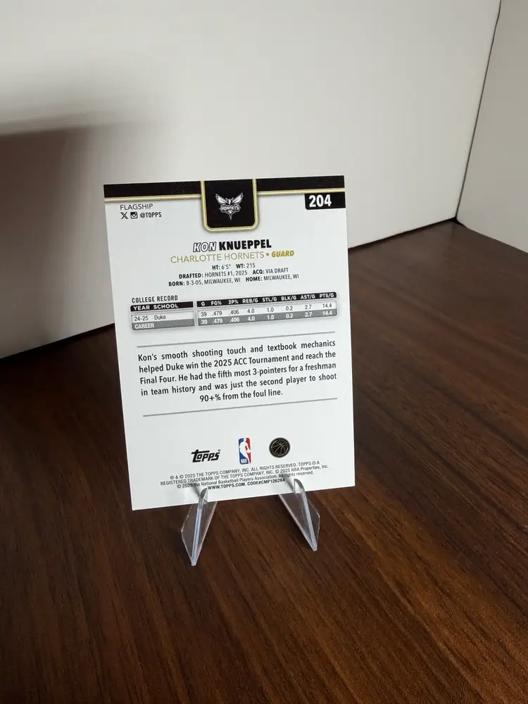 2025 Topps Basketball - Kon Knueppel Blackout Parallel #204