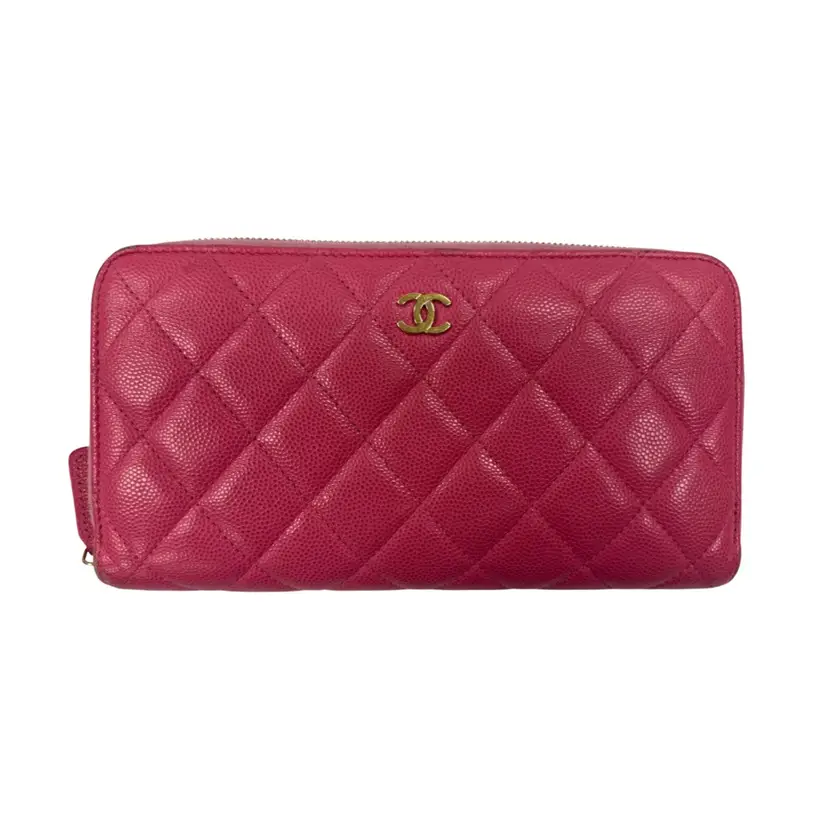 Chanel Pink Full Zip Wallet