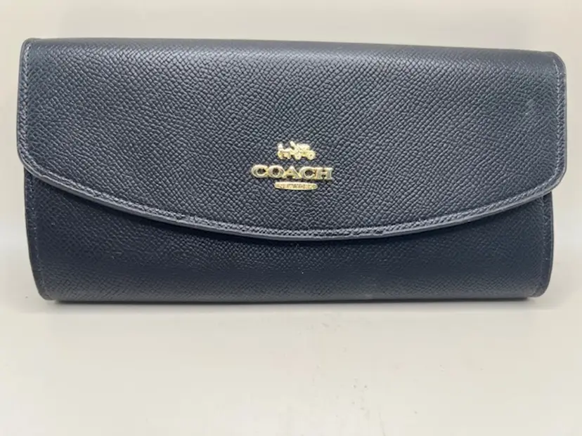 Coach Wallet Bifold Clutch Slim Black Leather