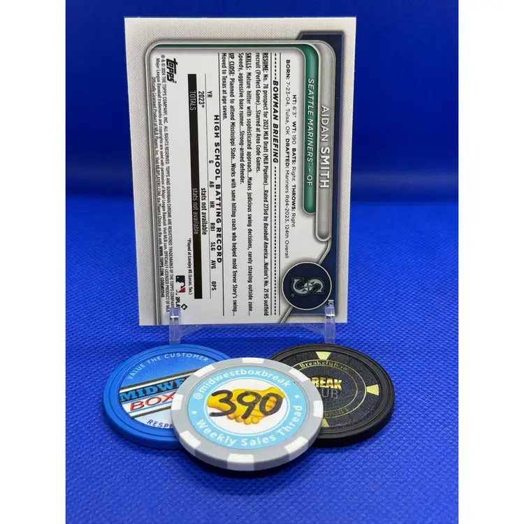 Aidan Smith - 2024 Bowman Chrome 1st - Seattle Mariners - Lunar Glow