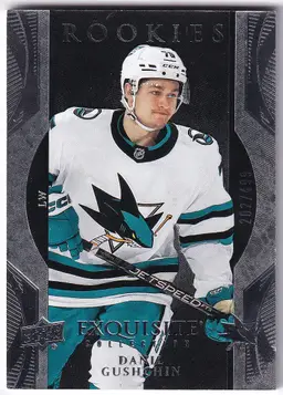 2023-24 Exquisite Collection Rookies #R21 Danil Gushchin San Jose Sharks Hockey Card