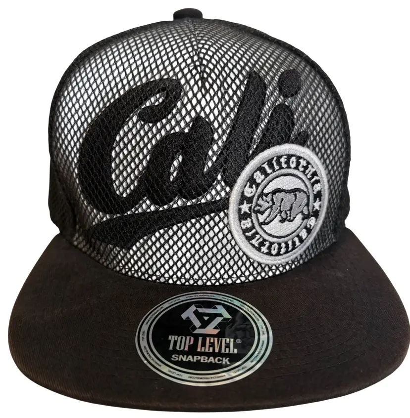 California Republic Black Great Cities Flat Brim Snapback by Top Level Brand