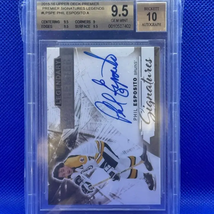 2015-16 Upper Deck Premier Legendary Premieres Signature Phil Esposito Autograph BGS 9.5/10 Boston Bruins