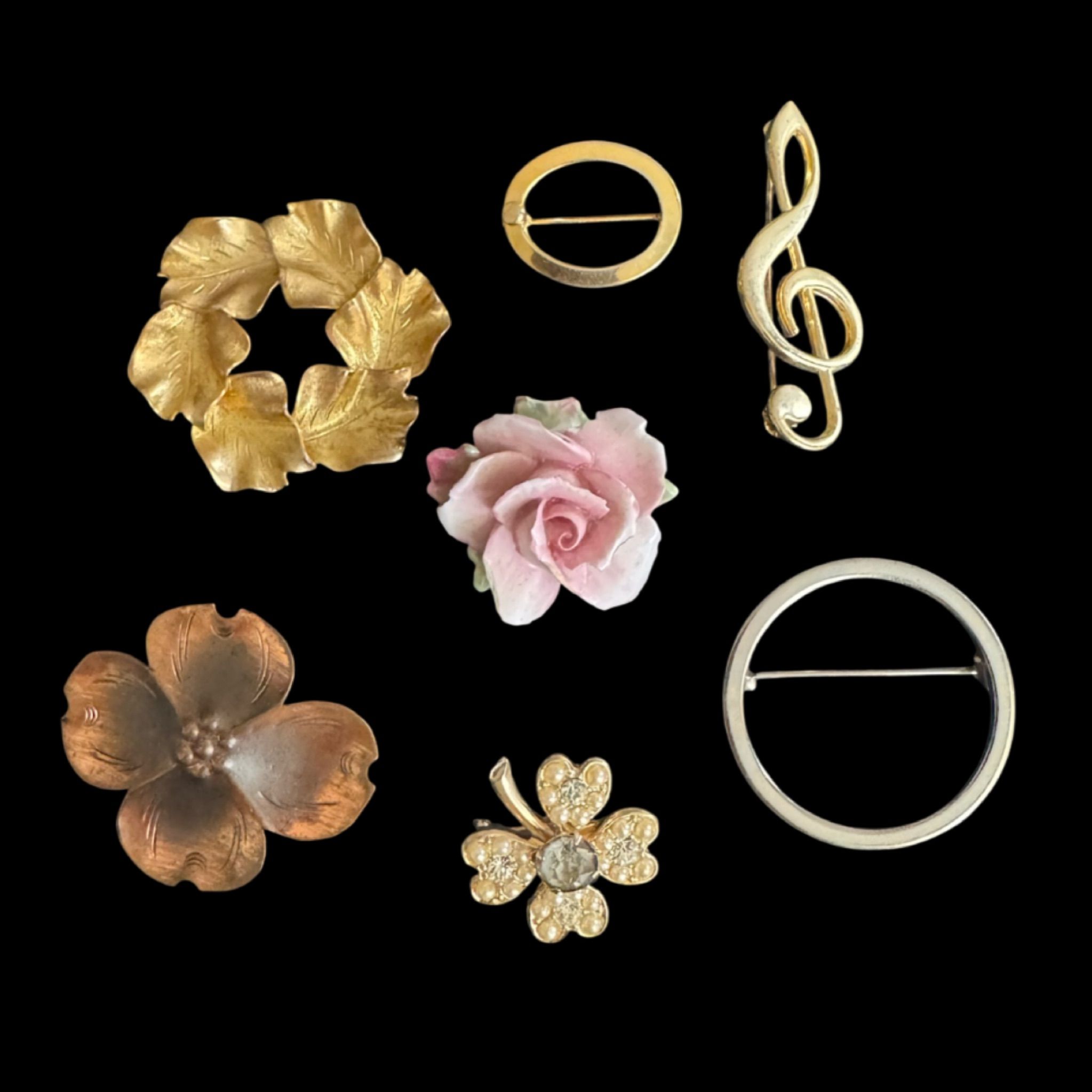 アンティーク雑貨 02 Niknax · Set Of 7 Vintage Brooches, No Makers Mark