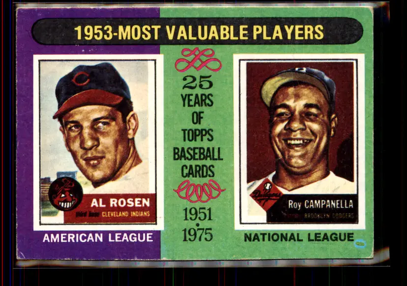Al Rosen/Roy Campanella 1975 Topps #191 - Cleveland Indians/Brooklyn Dodgers - (pk4-127)