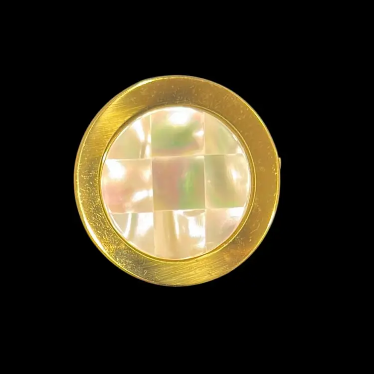 Vintage 1950s mother of pearl lipstick compact with a mirror