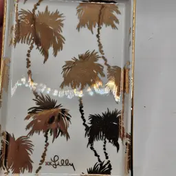 Lilly Pulitzer Trinket Dish rings Signed with gold palm trees