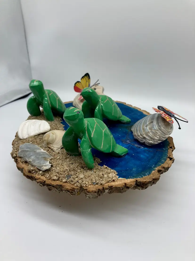 Three Honduran Turtles Assemblage By The Sea