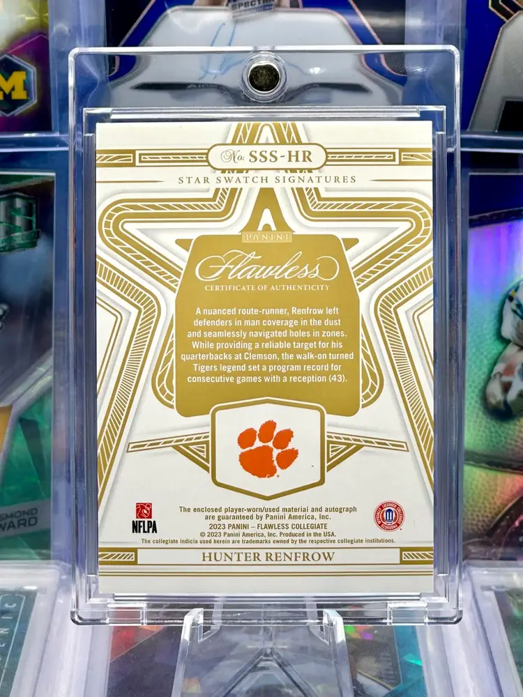 Hunter Renfrow 2023 Flawless /25 AUTO Autograph ON CARD Jersey Patch SP Clemson Tigers