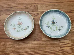 Vintage 2115 and 2116 O. G. G. Italy Floral Bowls Scalloped Edges Made In Italy