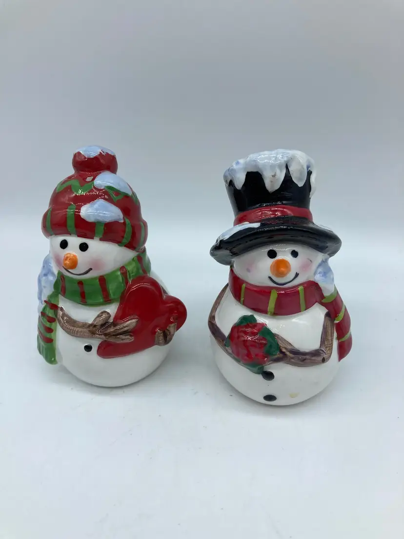 Ceramic Snowmen S&P