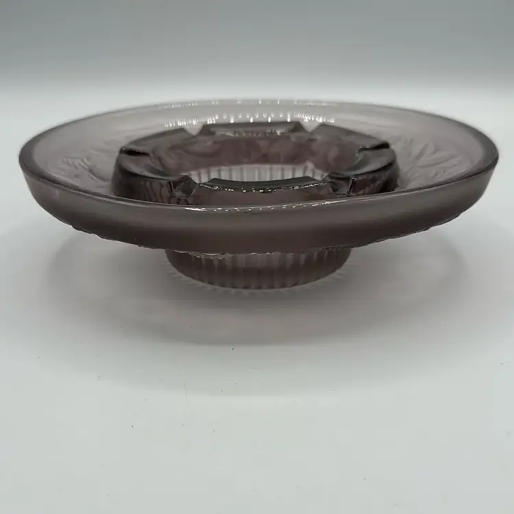 Lilac Amethyst Glass Strawberry Pedestal Ashtray