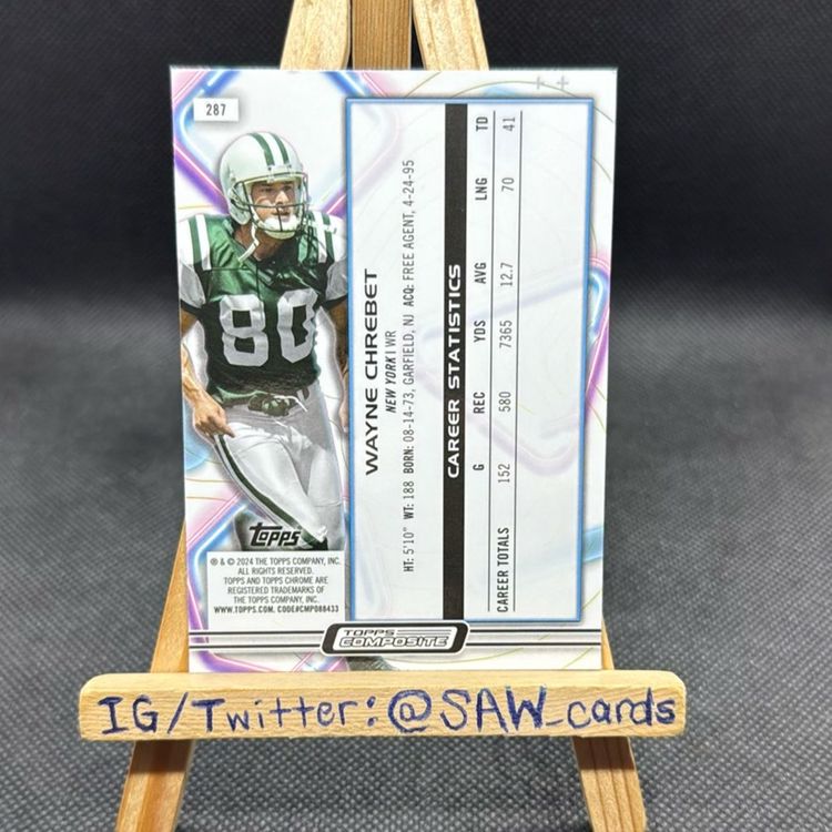 Wayne Chrebet 2023 Topps Chrome Cosmic White Hole New York Jets