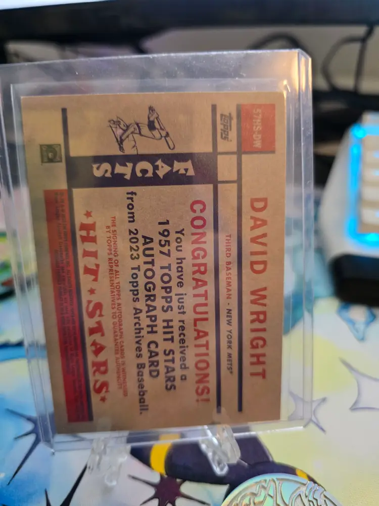 2023 David Wright Topps Archives 1957 Hit Stars Auto New York Mets