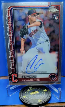 Connor Gillespie 2025 Topps Chrome Rookie RC Auto #RA-CG Cleveland Guardians