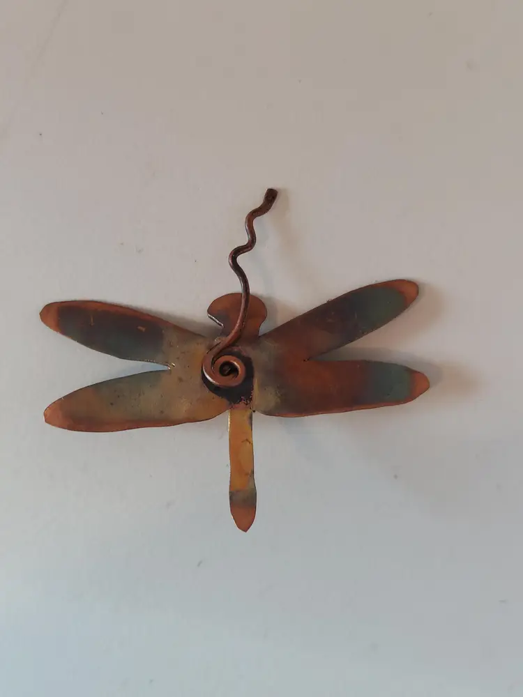 Handmade Copper Dragonfly Brooch