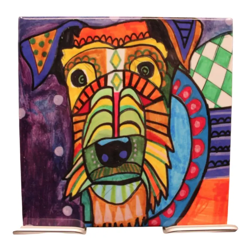 Pop Art 4 1/4βx4 1/4β Ceramic Tile Stylized Dog