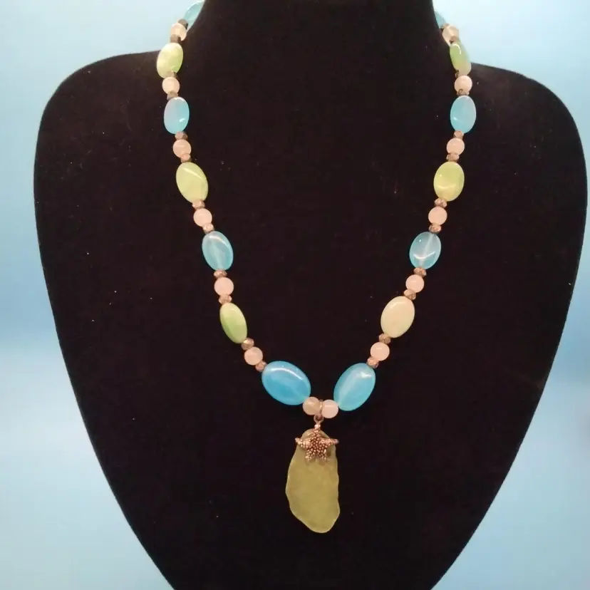 Artisian Lampworks Sea Glass and Starfish Necklace