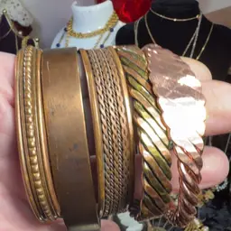 5 Copper Cuff Bracelets Lot