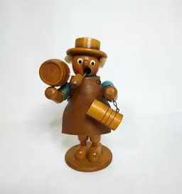 Vintage Steinbach German Beer Barrel Bartender Smoker Wood Incense Burner Stein