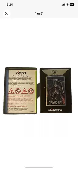 Zippo Anne Stokes Grim Reaper With Skull & Fire wings Rare New In Box 2017