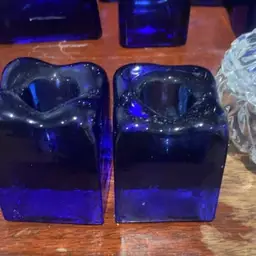 cobalt blue candle holders