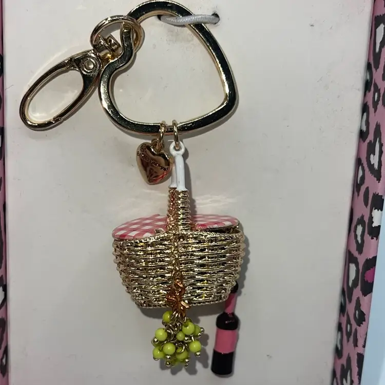 Brest Johnson Jewelry Purse Charm Picnic Basket Wine Grapes New In The Box