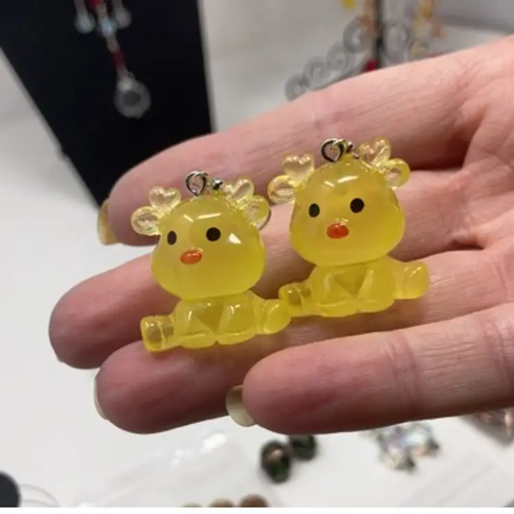 2 Day Sale! 🎉🎄🎉 UV Reactive and Glow in the Dark Reindeer Earrings! 925 Stamped Untested Hooks.  Made By Me!