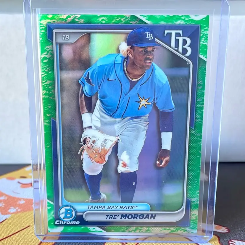 Tre Morgan 2024 Bowman Chrome Green Refractor - Tampa Bay Rays