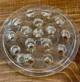 Large 16 Hole Glass Flower Frog/Marble Display 5”