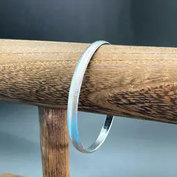 Monet Silvertone Satin Finish Bangle Bracelet 8”