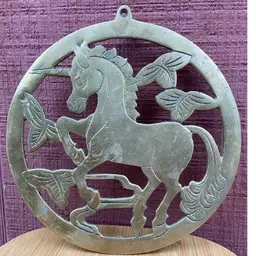 Brass Unicorn Trivet / Wall Hanging