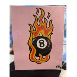 Lucky 8 Ball Hand-painted Cartoon/ Eccentric Art