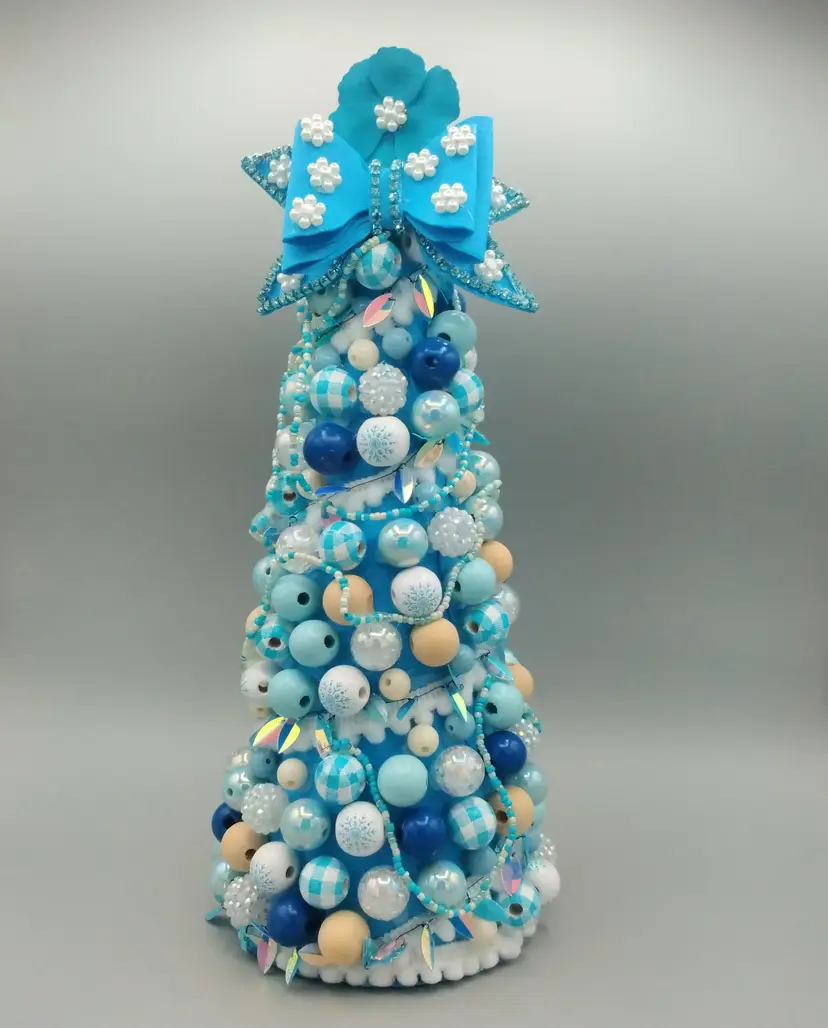 Blue Themed Beaded Tree (Home Decor)