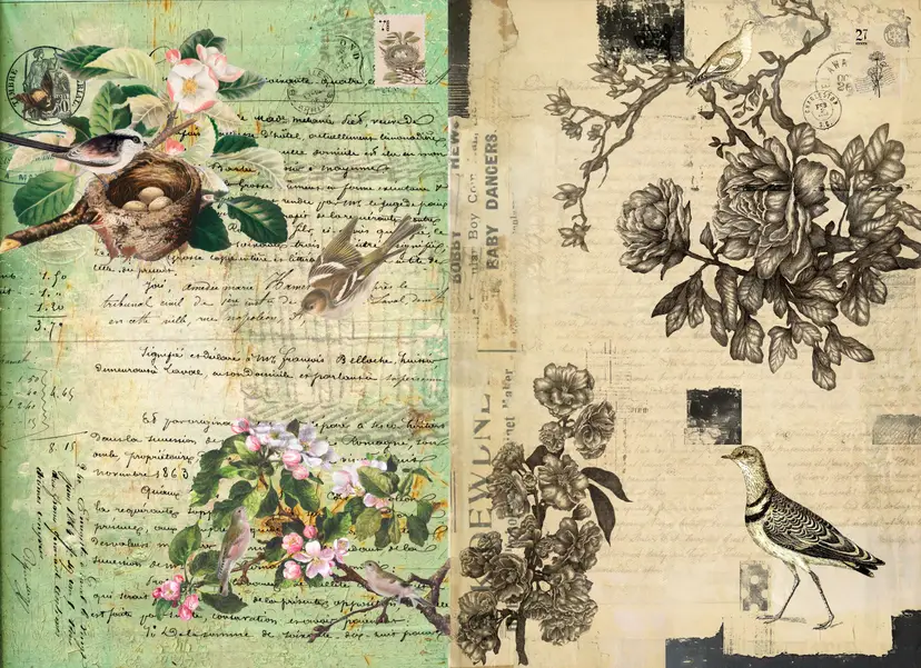 Roycycled - Botanical Blocks Decoupage Paper