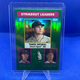 Tarik Skubal 2025 Topps Heritage Green Chrome /99 Strikeout Leaders