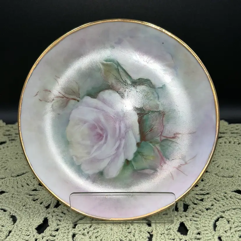Vintage Signed Hand Painted “Rose” Decorative China Plate