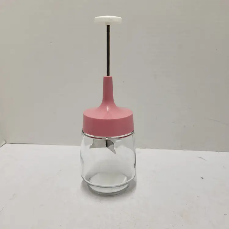 Vintage Gemco Food Nut Chopper Stainless Steel Blades Pink Retro Made In USA