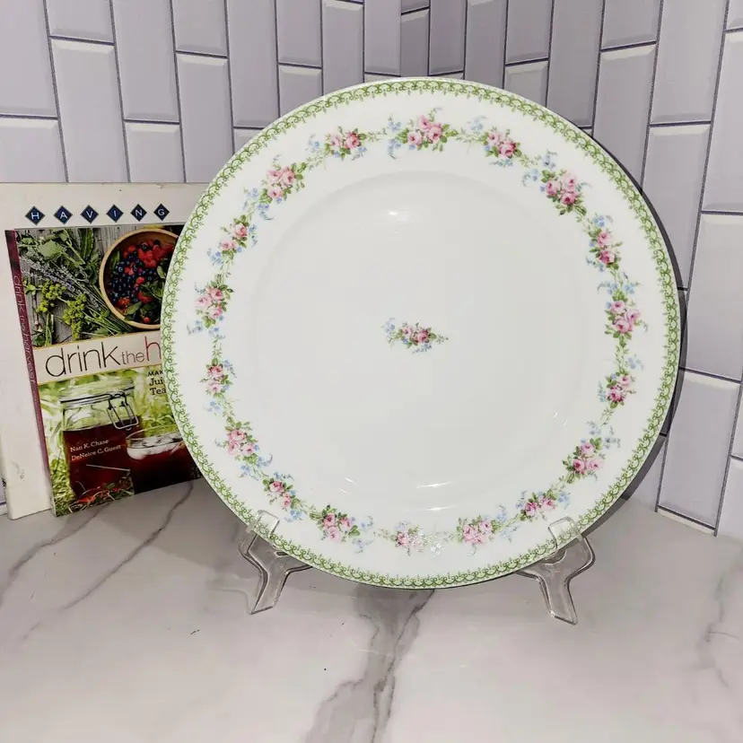 Pink Rose 12in Serving Plate Round