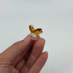 Vintage Iris Arc Swarovski Crystal Mini Butterfly With Amber Wings Marked On The Bottom