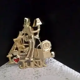 I Love Junk Brooch/Pin Stainless Steel