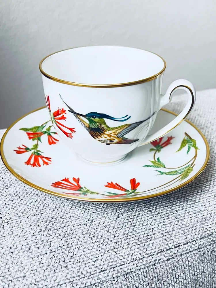 Hummingbirds Cup And Saucer Set Paphosia Helene