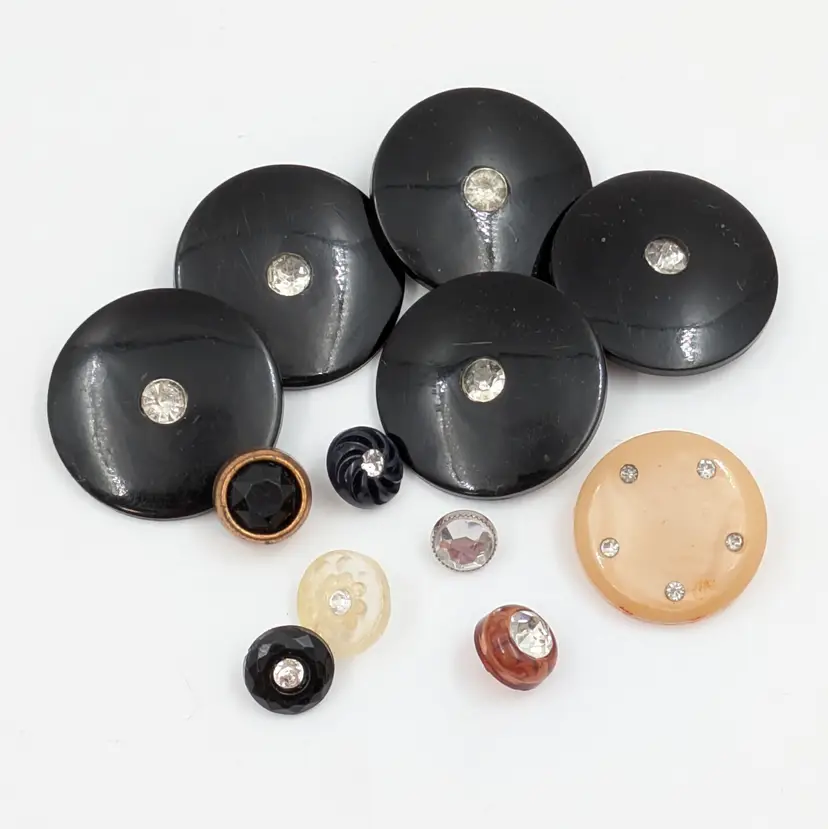 Rhinestone Buttons Vintage Lot