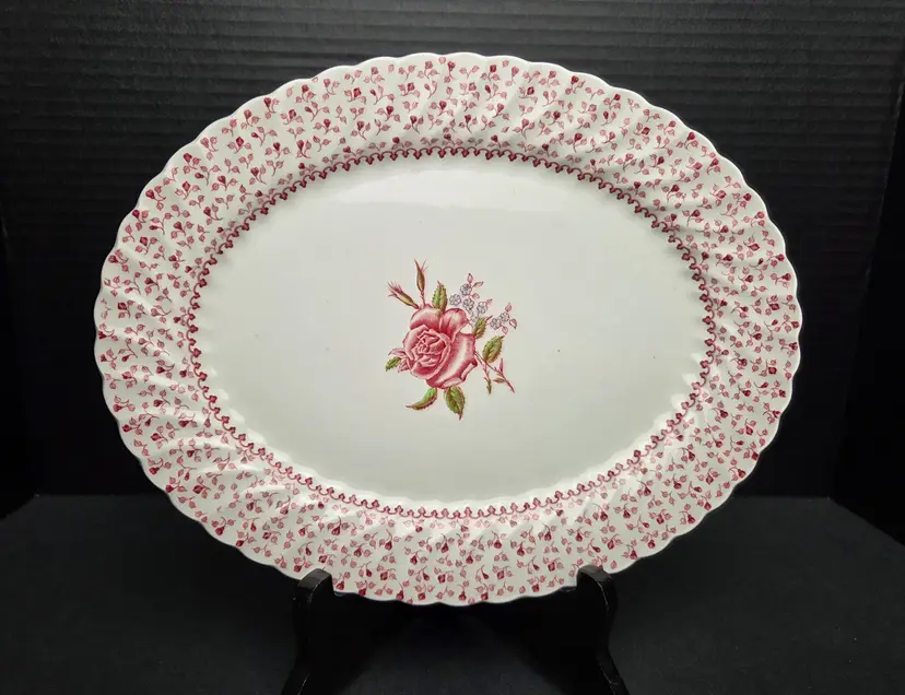 Vintage Johnson Bros Brothers Rose Bouquet Oval Platter 12" x 9.5"