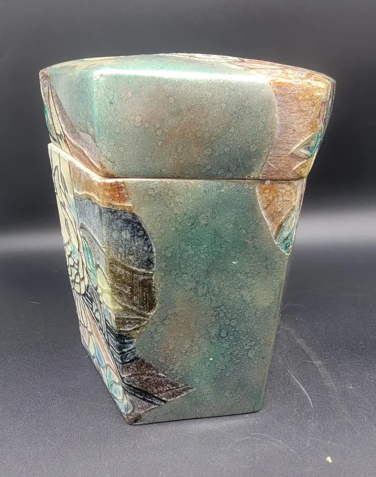 Tall Ceramic Decorative Box With Lid